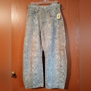 We The Free Gray Patterned Jeans